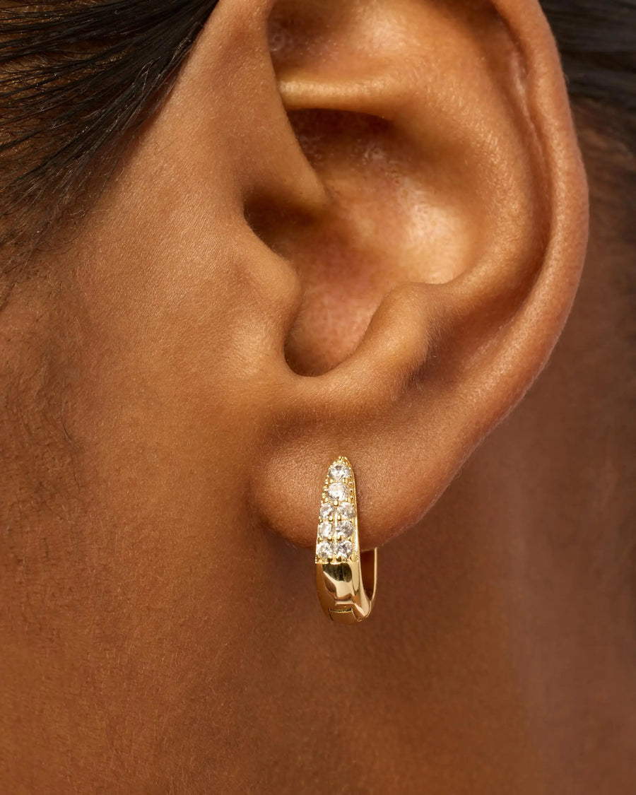 Diamond Pavé Huggies
